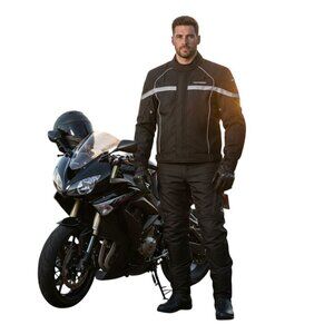 Tourmaster Jett Series 2 Motorcycle Jacket Pockets Hard Shoulder Elbow Size 42